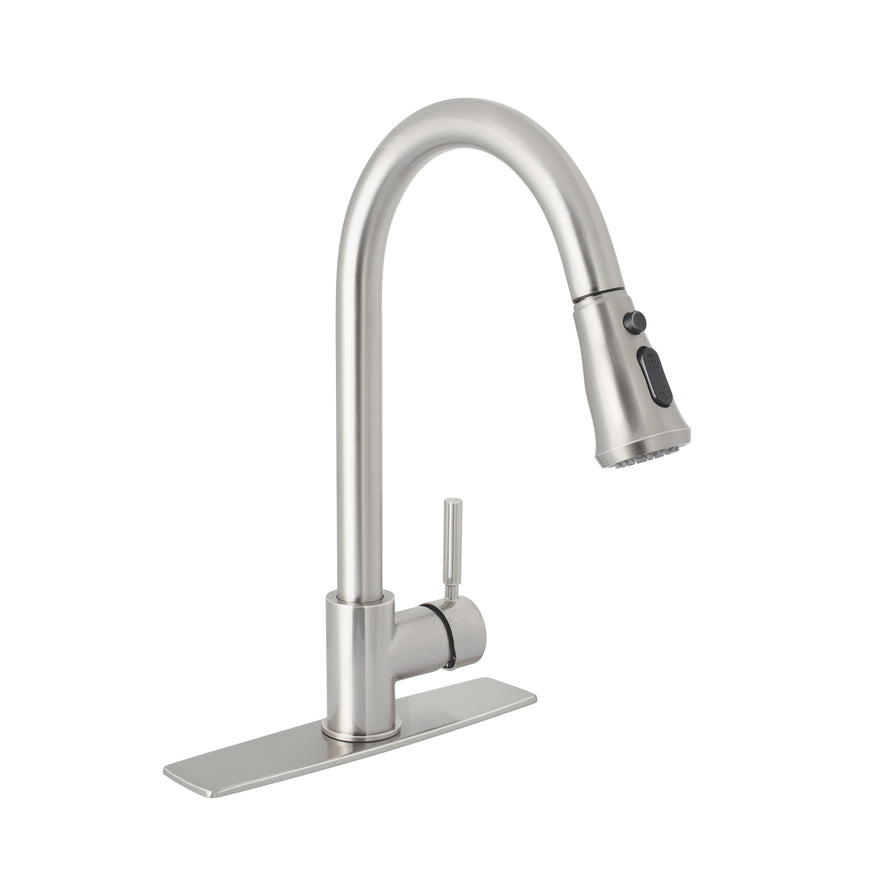 Monomando para fregadero, cuello extraible, satín, Tubig, 46769