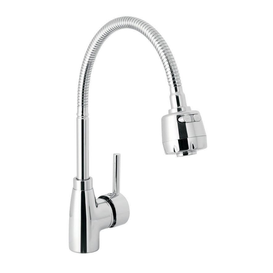 Monomando para fregadero con cuello flexible, cromo, Tubig, 47386