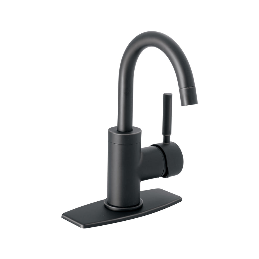 Monomando corto para lavabo, negro mate, Foset Tubig, 46764