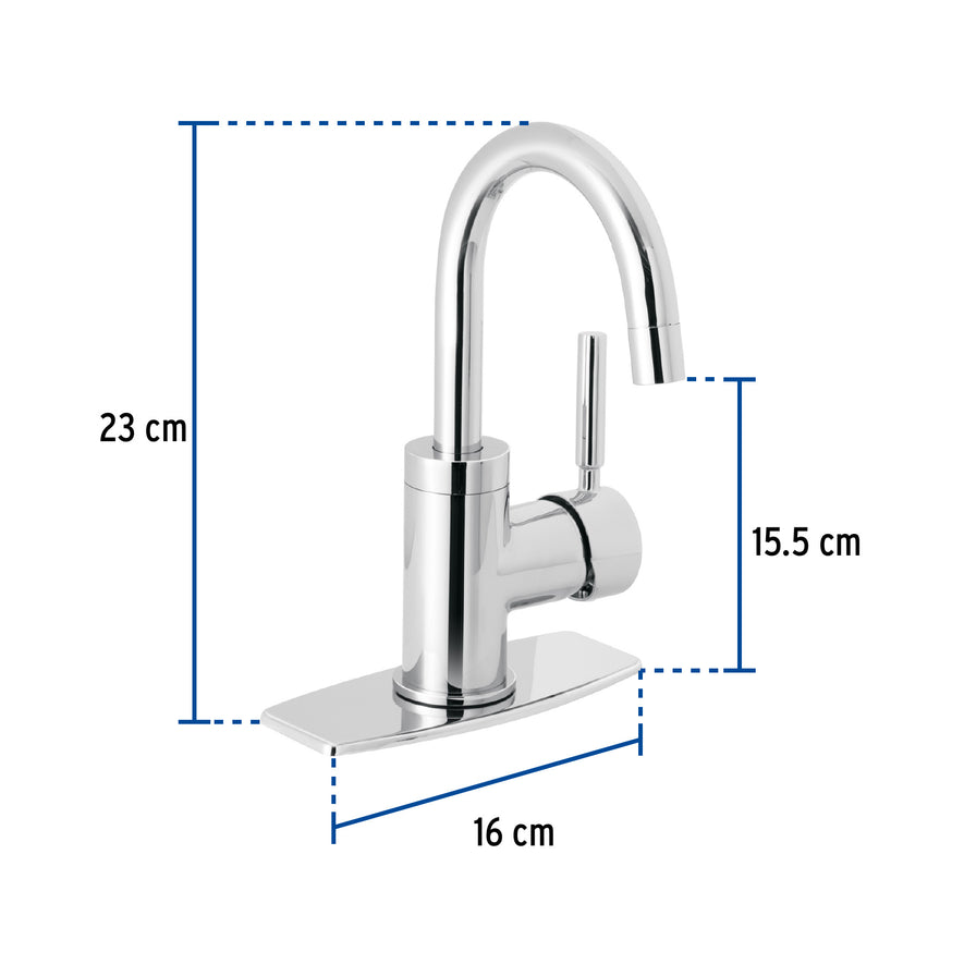 Monomando corto para lavabo, cromo, Foset Tubig, 46762