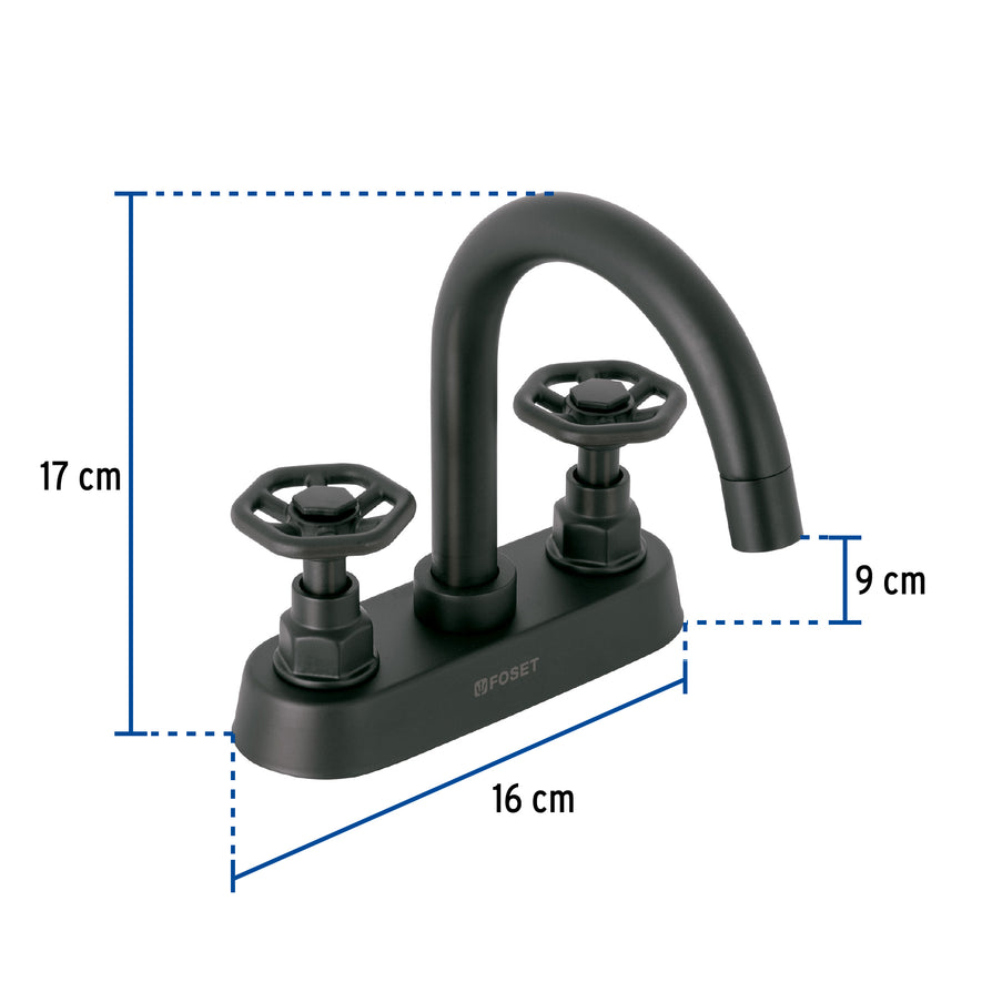 Mezcladora p/lavabo,bar,manerales redondos,negro mate,Tubig Caja con 2, 46755