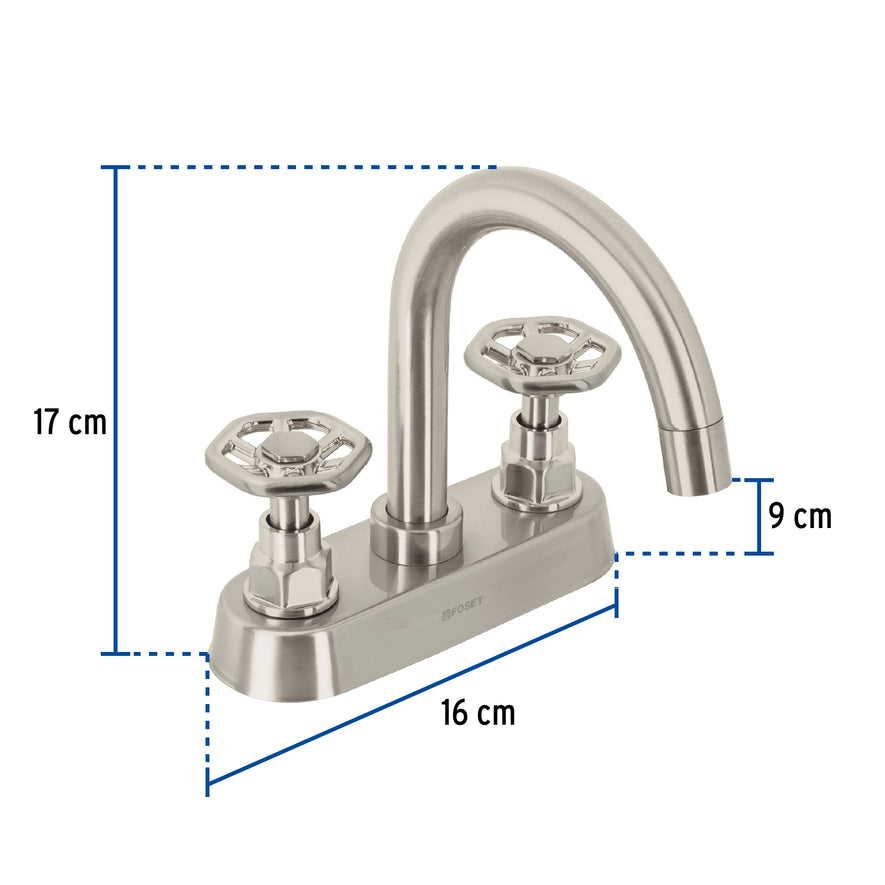 Mezcladora p/lavabo, bar, manerales redondos, satín, Tubig Caja con 2, 46754