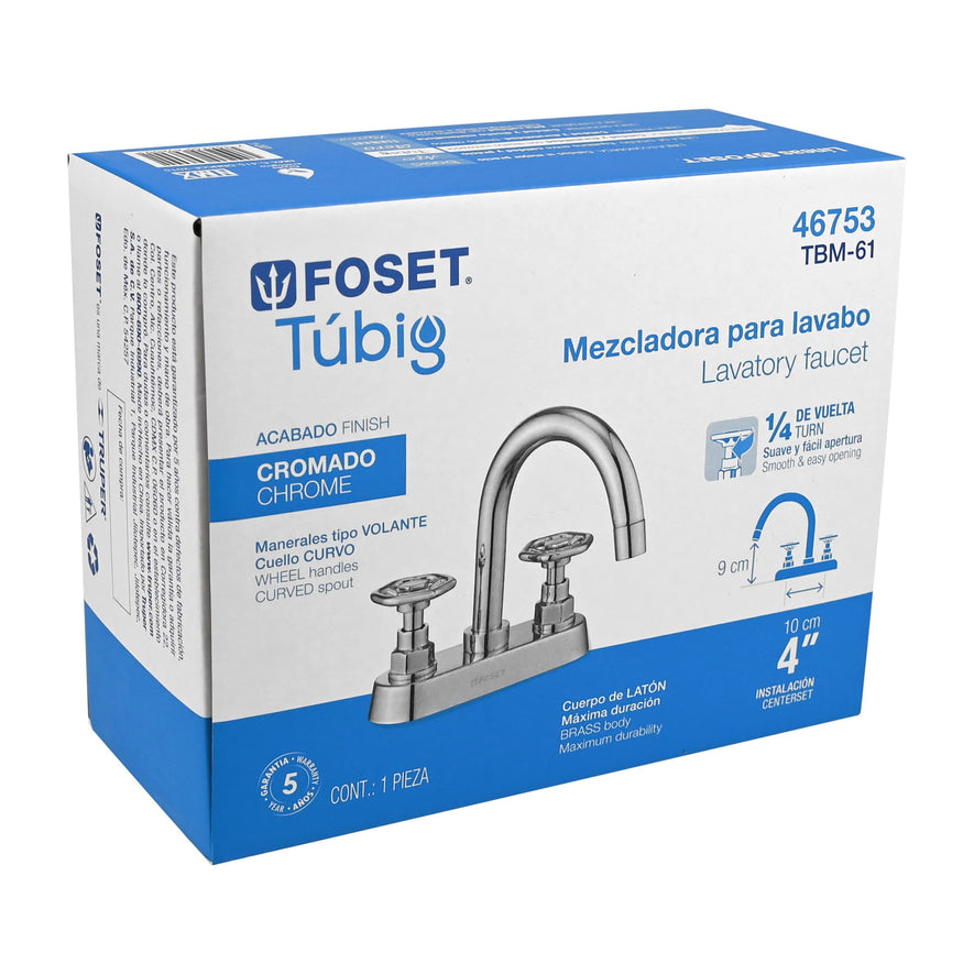 Mezcladora p/lavabo, bar, manerales redondos, cromo, Tubig Caja con 2, 46753