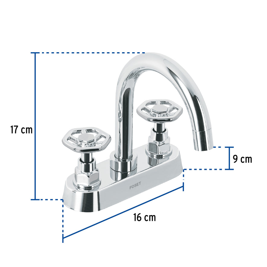 Mezcladora p/lavabo, bar, manerales redondos, cromo, Tubig Caja con 2, 46753