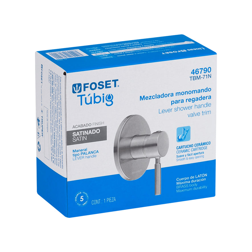 Monomando para regadera, satín, Foset Tubig, 46790