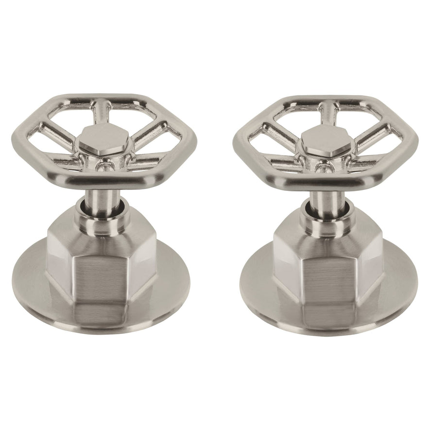 Juego de 2 manerales para regadera, volante, satín, Tubig Caja con 4, 46879