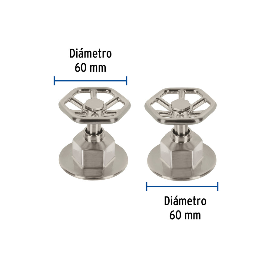 Juego de 2 manerales para regadera, volante, satín, Tubig Caja con 4, 46879