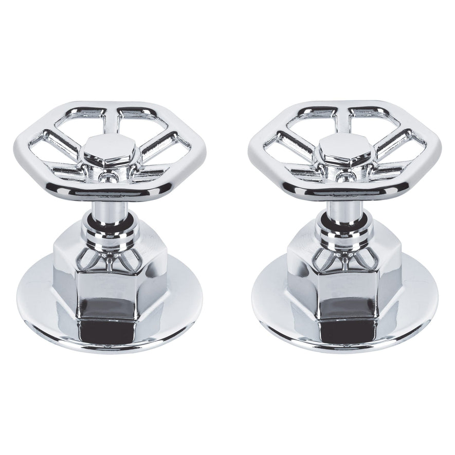 Juego de 2 manerales para regadera, volante, cromo, Tubig Caja con 4, 46878