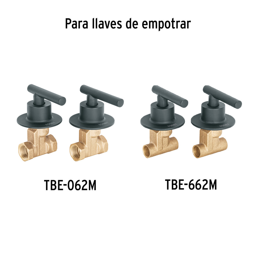 Juego de 2 manerales para regadera, palanca, negro, Tubig Caja con 4, 46877