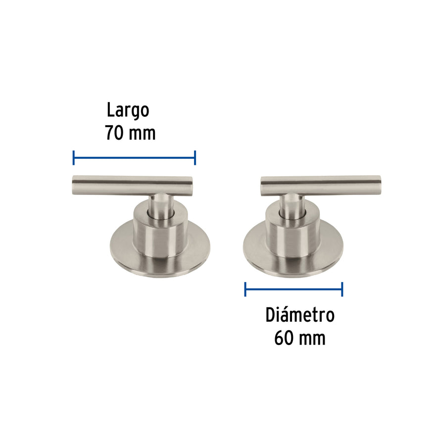 Juego de 2 manerales para regadera, palanca, satín, Tubig Caja con 4, 46876