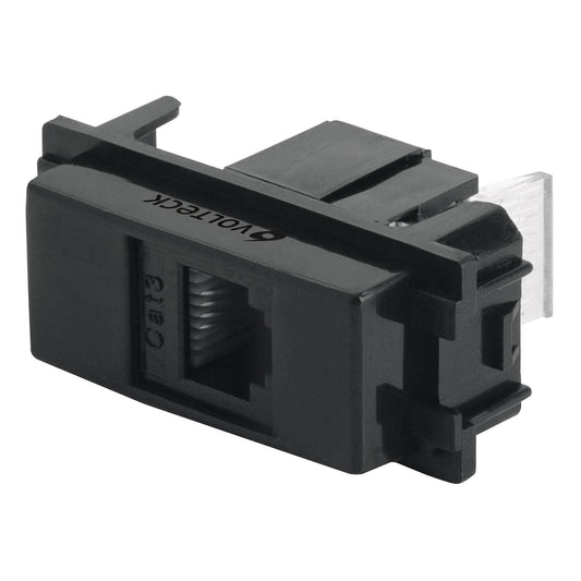 Toma de teléfono, línea Italiana, color negro, Volteck Caja con 12, 47611