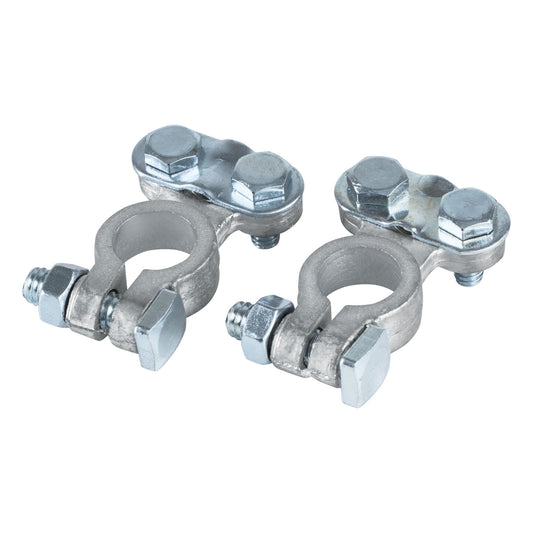 Blíster 2 terminales p/batería, plomo poste superior, Pretul Caja con 6, 23041