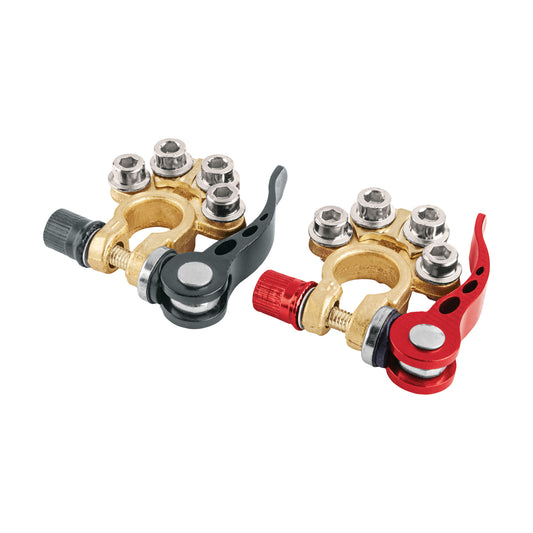 Blíster 2 terminales p/batería, desconexión rápida, Truper Caja con 4, 102946