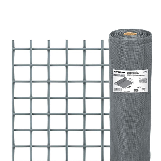 Rollo de 30 m x 1.05 m malla mosquitera fibra de vidrio gris, 44981