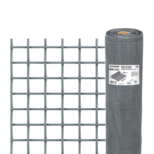 Rollo de 30 m x 1.2 m malla mosquitera fibra de vidrio gris, 44982