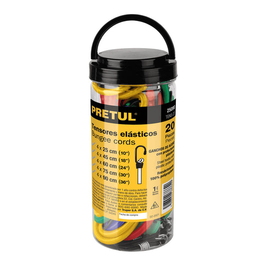 Juego de 20 tensores elásticos, Pretul Caja con 4, 25090