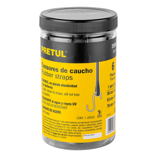 Juego de 6 tensores elásticos, Pretul Caja con 4, 25094