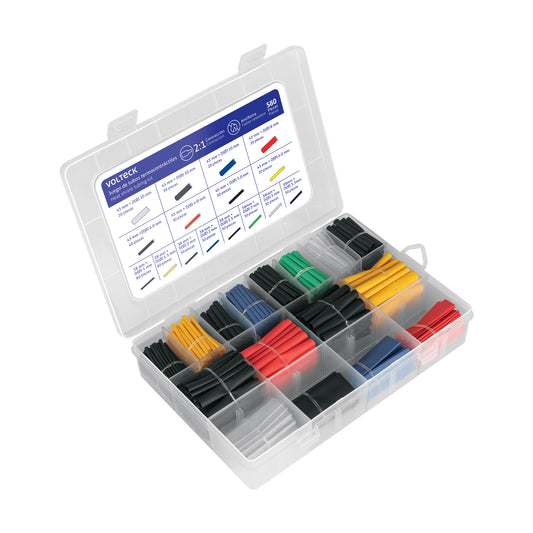 Juego de 580 piezas de Tubo Termocontráctil, VOLTECK Caja con 4, 45367
