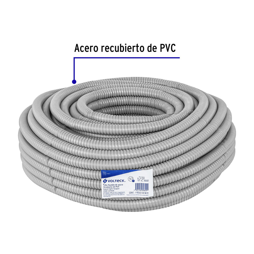Rollo de 50 m de tubo flexible liquid tight de 1/2', Volteck, 47321