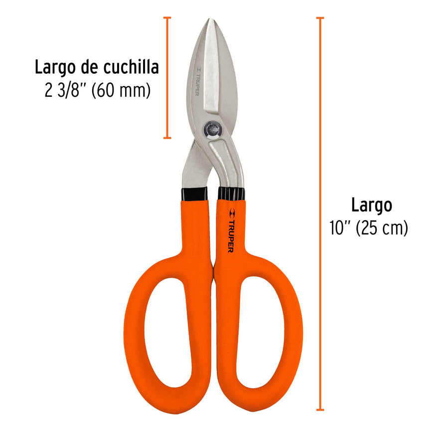 Tijera para hojalatero 10', Truper Caja con 4, 18501