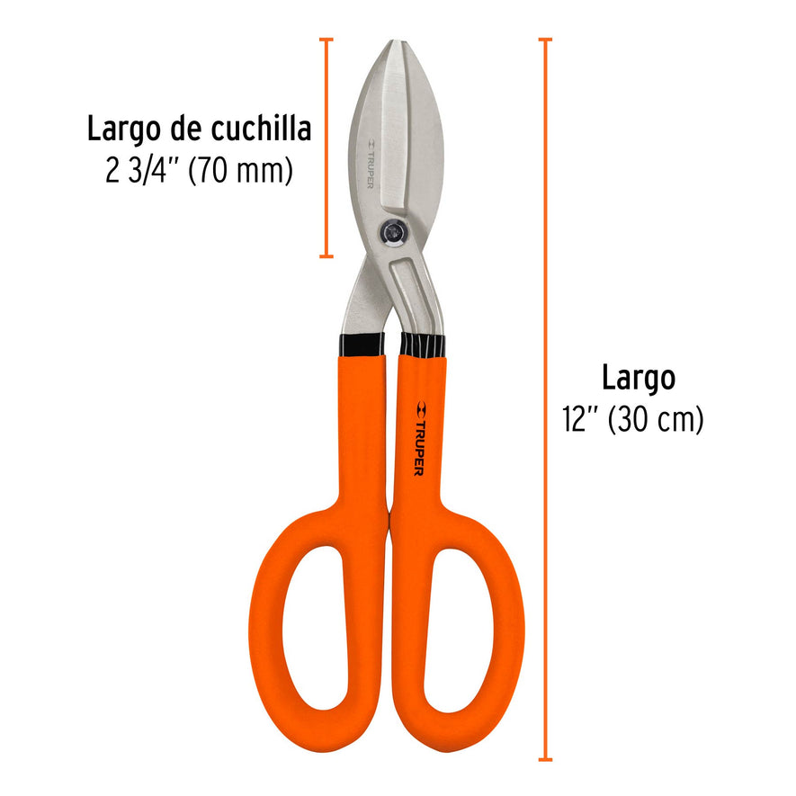 Tijera para hojalatero 12', Truper Caja con 4, 18502