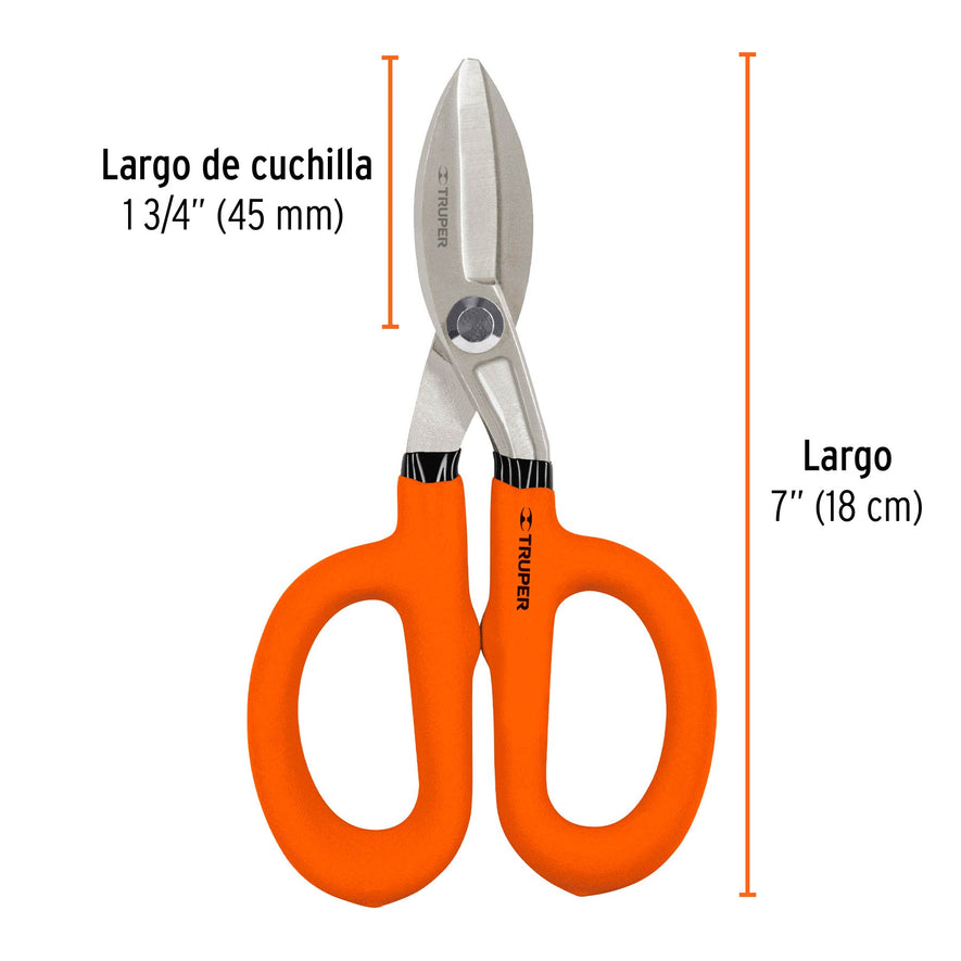 Tijera para hojalatero 7', Truper Caja con 4, 18520