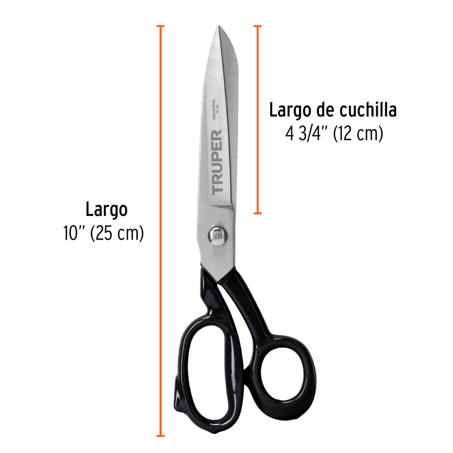 Tijera 10' industrial para sastre, TRUPER Caja con 3, 18551