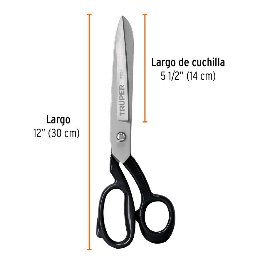 Tijera 12' industrial para sastre, TRUPER Caja con 3, 18552