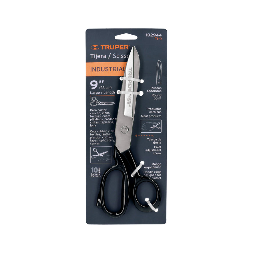 Tijera 9' industrial para sastre, TRUPER Caja con 3, 102944