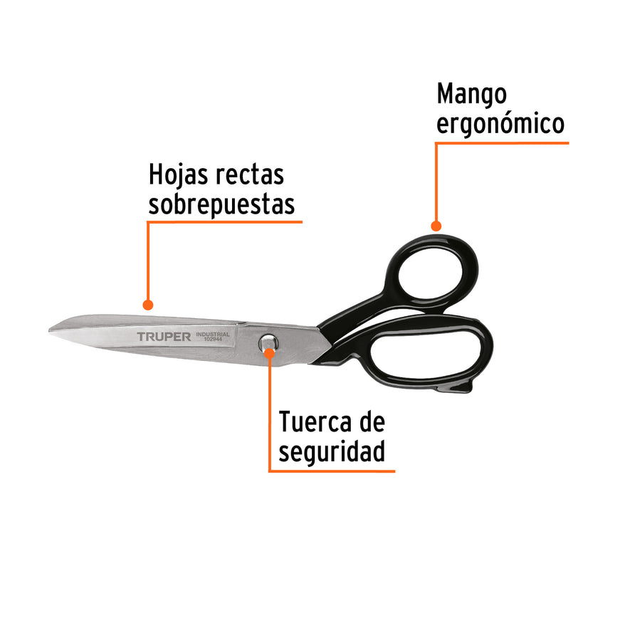 Tijera 9' industrial para sastre, TRUPER Caja con 3, 102944