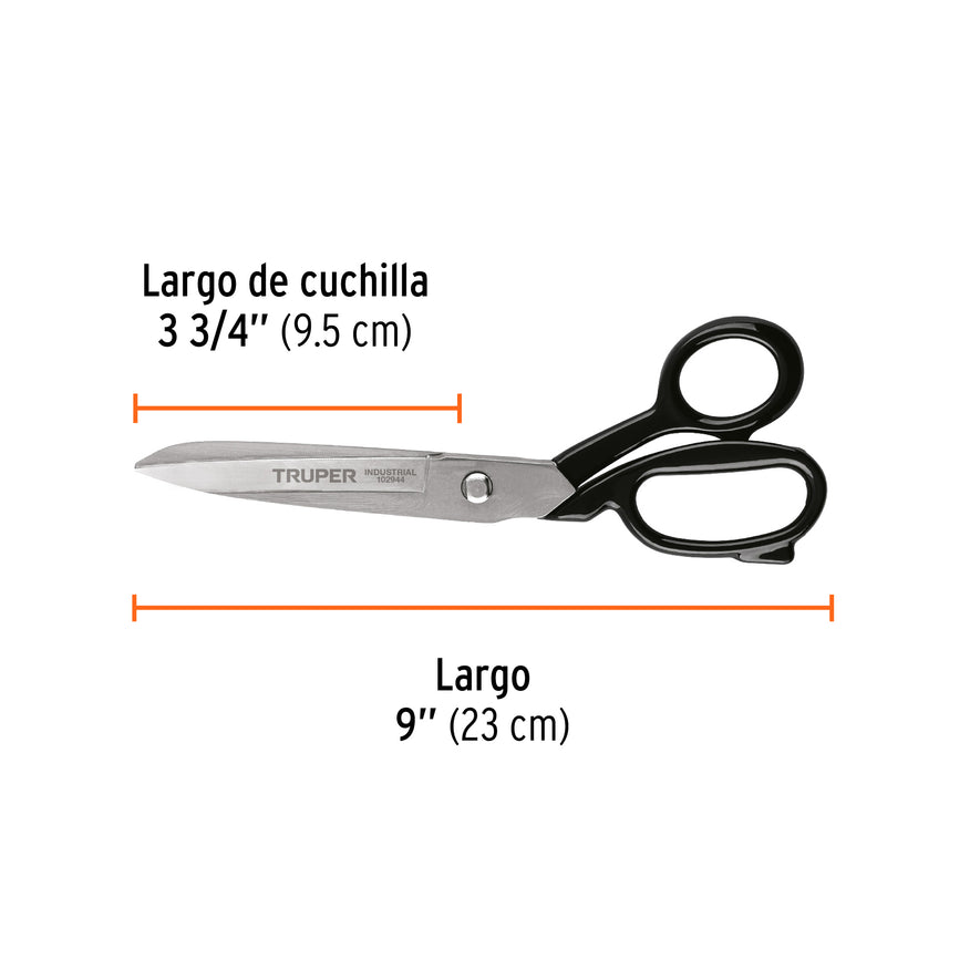 Tijera 9' industrial para sastre, TRUPER Caja con 3, 102944