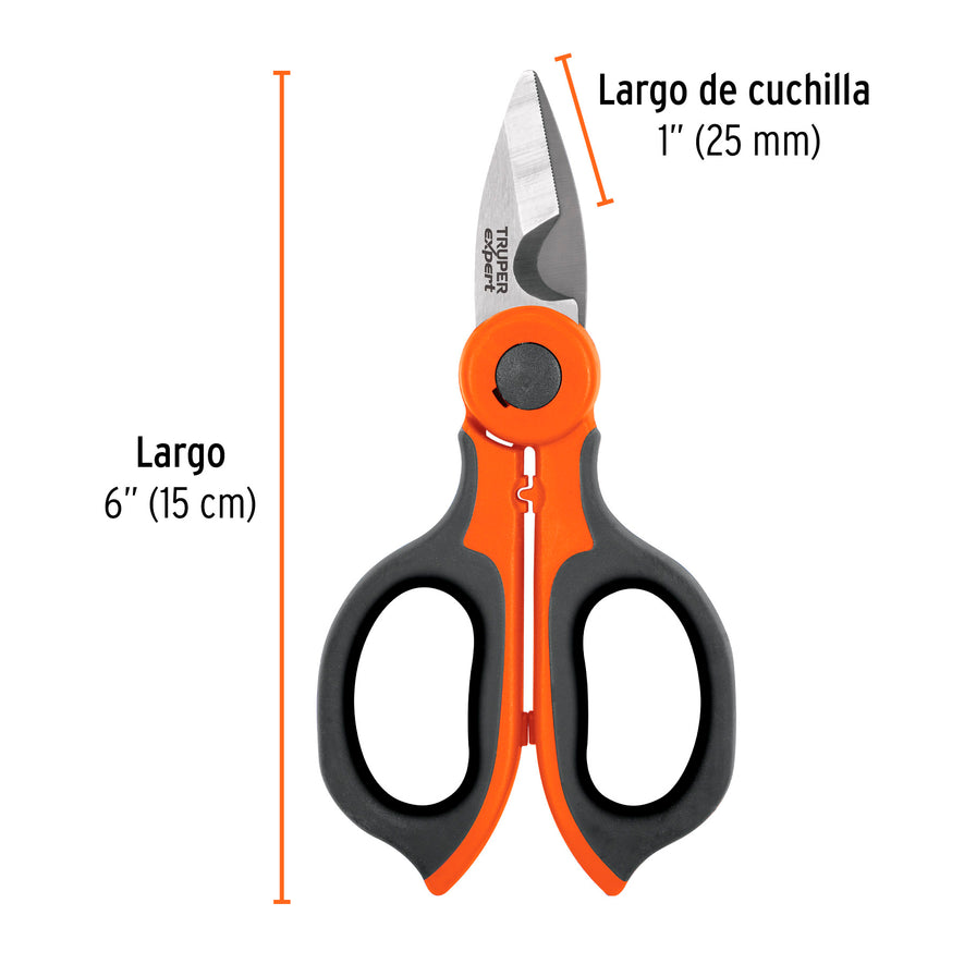 Tijera 6' de acero inoxidable para electricista, EXPERT Caja con 6, 102864