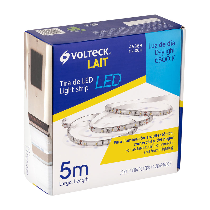 Tira de LED de 5 m 18 W para interior y exterior luz de día, 46368