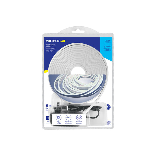 Tira Flexible de LED luz de día Neón, 5 m, VOLTECK, 45361