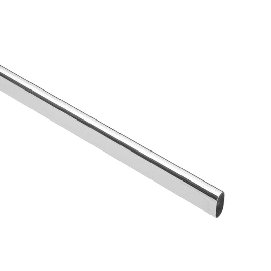 Tubo ovalado para clóset, 1.2 m, acero cromado, Hermex Caja con 10, 45899