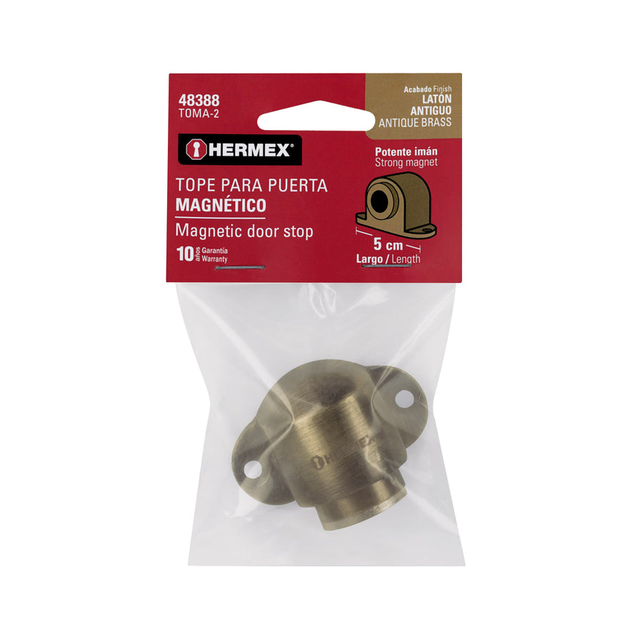 Tope magnético, latón antiguo, Hermex Caja con 6, 48388