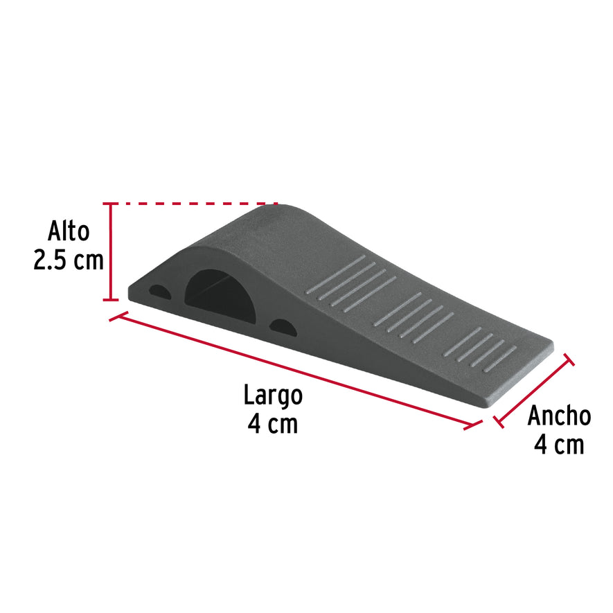 Cuña tope de caucho sintético para puerta de 12 cm, Hermex Caja con 12, 40165