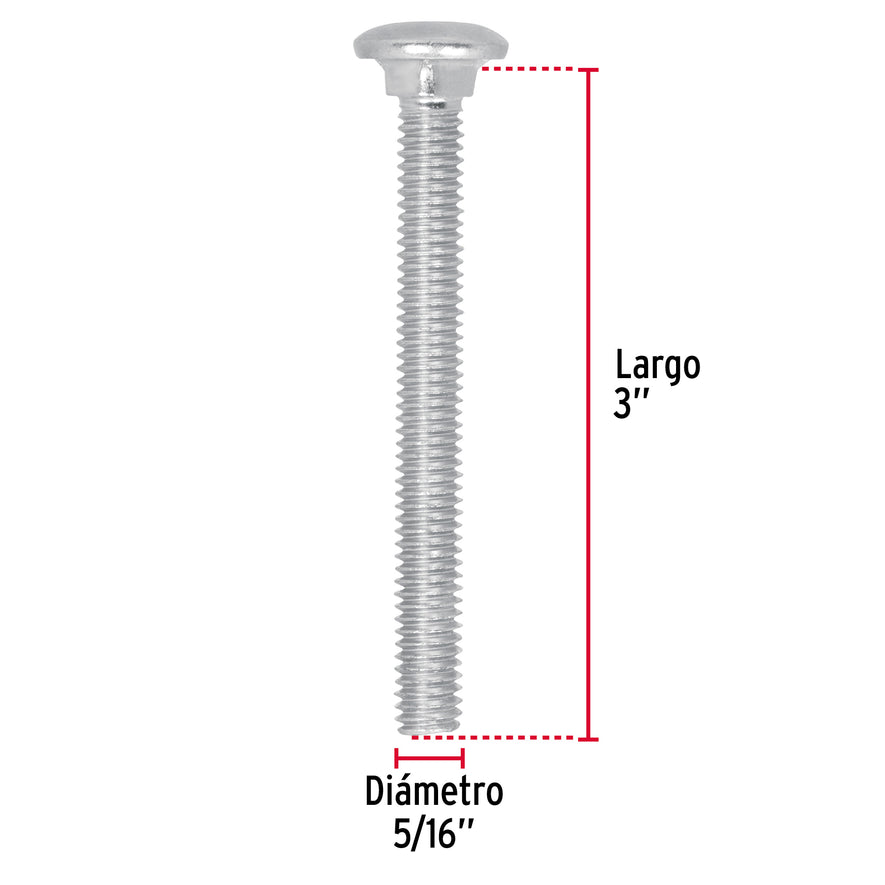 Bolsa con 60 tornillos 5/16' x 3' tipo coche, Fiero Caja con 3, 44725