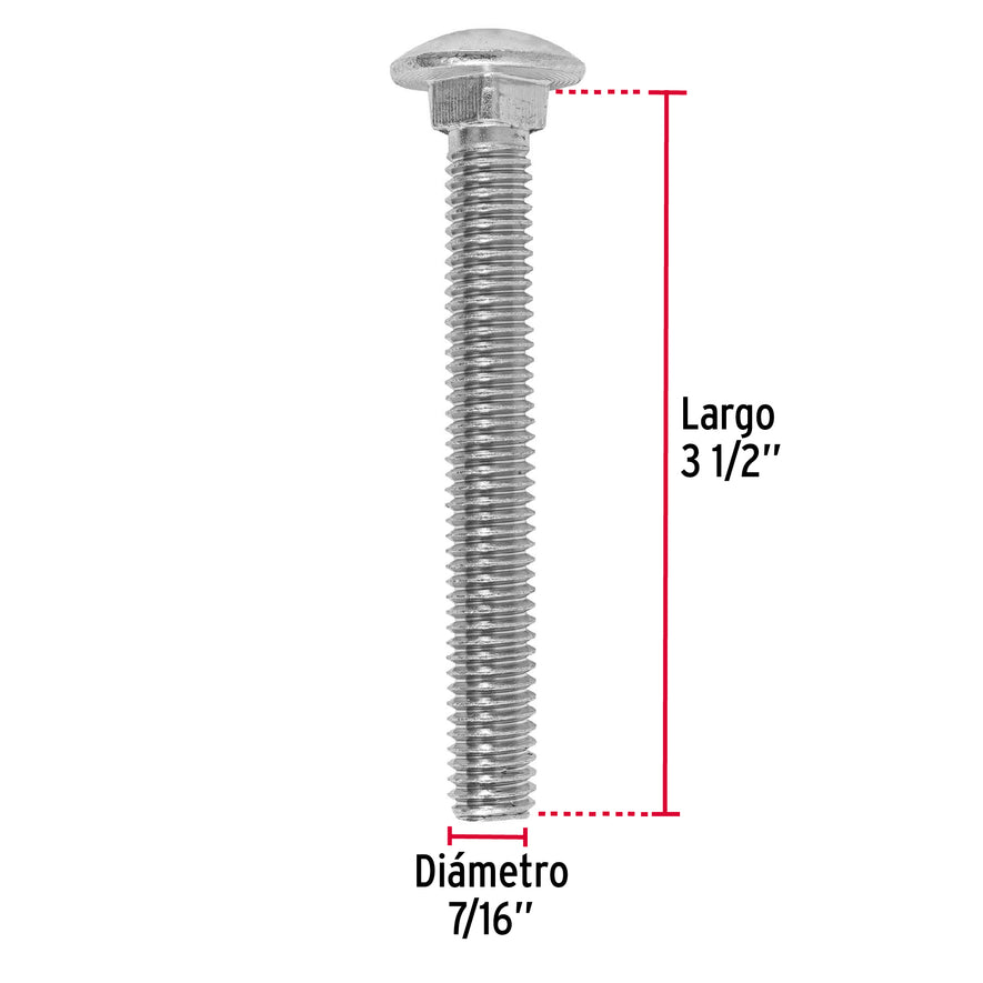 Bolsa con 20 tornillos 7/16' x 3-1/2' tipo coche, Fiero Caja con 3, 44743