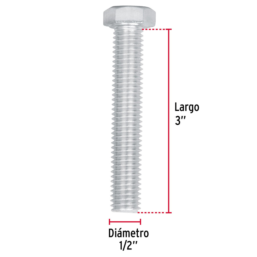 Bolsa con 20 tornillos 1/2' x 3' tipo máquina, FIERO Caja con 3, 44596
