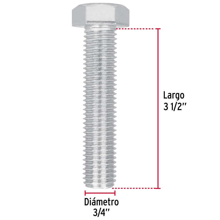 Bolsa con 4 tornillos 3/4' x 3-1/2' tipo máquina, FIERO, 44705