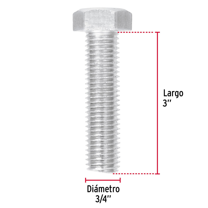 Bolsa con 4 tornillos 3/4' x 3' tipo máquina, FIERO, 44704