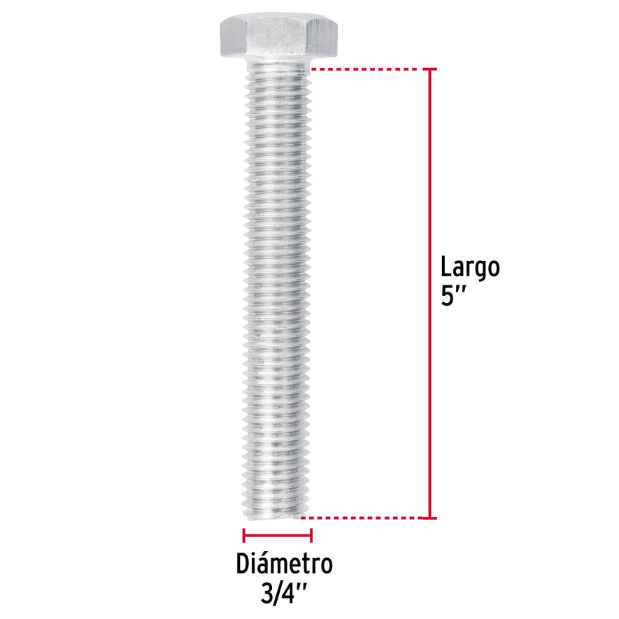 Bolsa con 4 tornillos 3/4' x 5' tipo máquina, FIERO, 44753