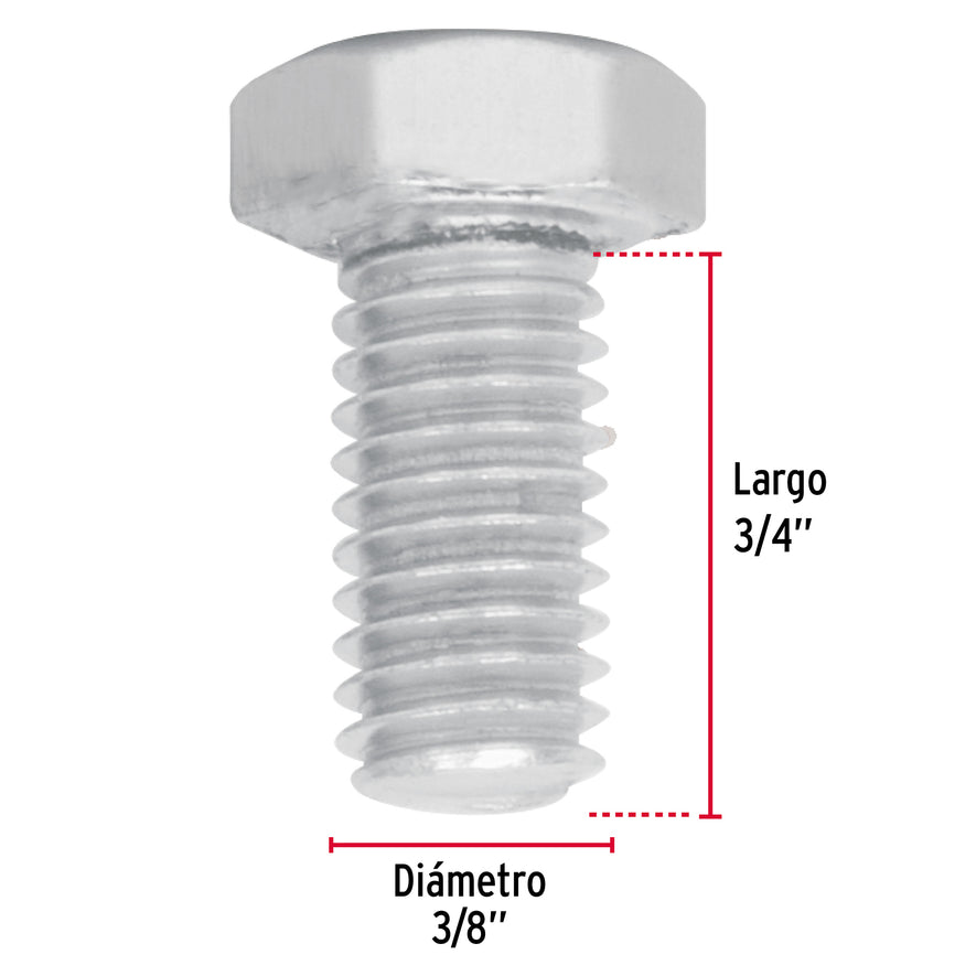 Bolsa con 50 tornillos 3/8' x 3/4' tipo máquina, FIERO Caja con 6, 44574