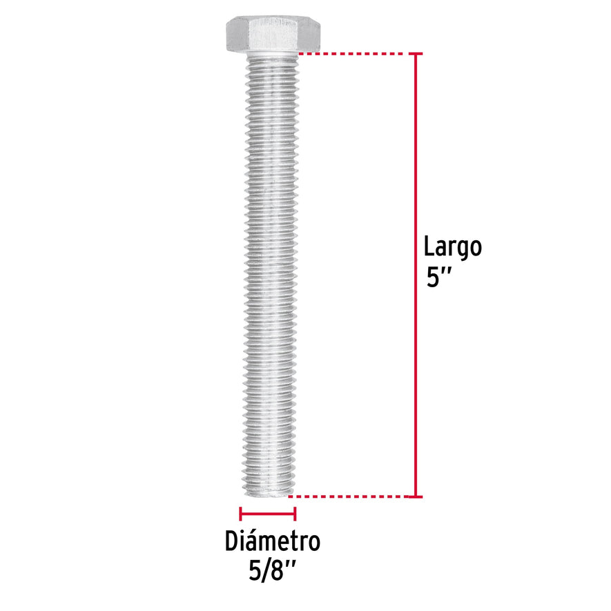 Bolsa con 6 tornillos 5/8' x 5' tipo máquina, FIERO, 44692