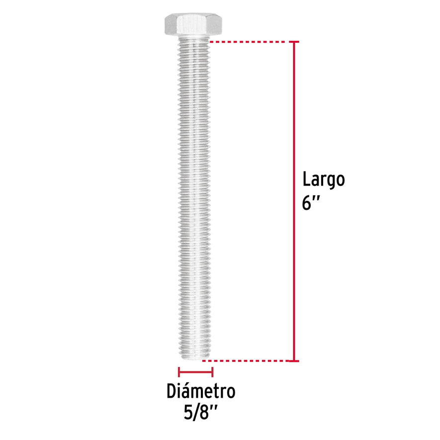 Bolsa con 4 tornillos 5/8' x 6' tipo máquina, FIERO, 44693