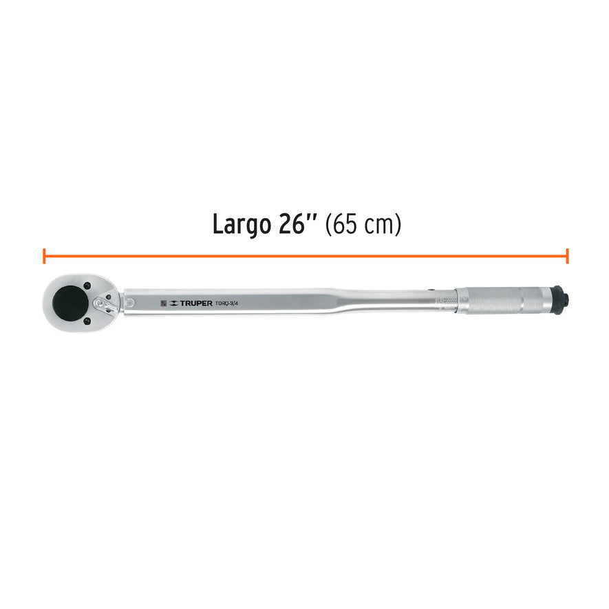 Torquímetro micrométrico, cuadro 3/4', Truper, 13547