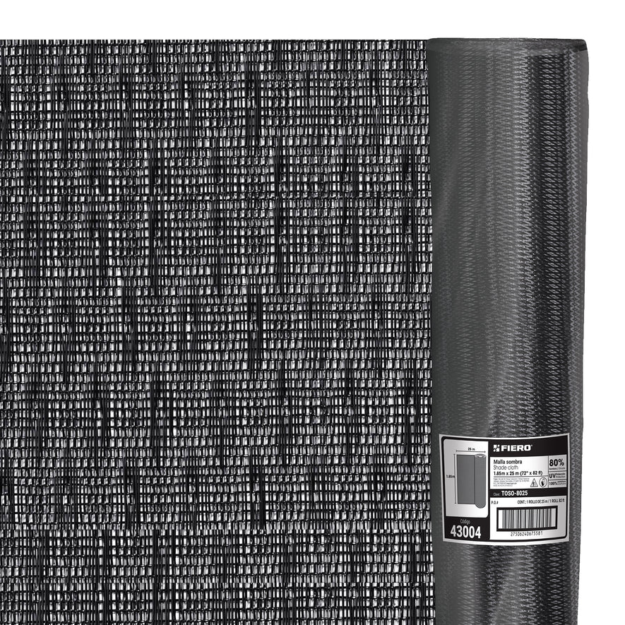 Rollo de toldo sombra 80% de 25 m x 1.85 m, Fiero, 43004