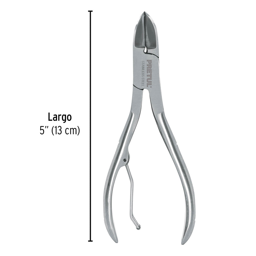 Alicate 5' de acero inoxidable para uñas, Pretul Caja con 6, 27085