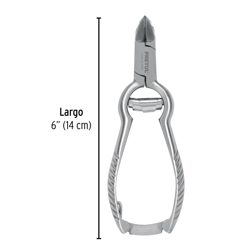 Alicate 6' de acero inoxidable para pedicure, Pretul Caja con 6, 27086